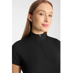 Dames training T-shirt Horze Emmie cooling met korte mouwen Zwart