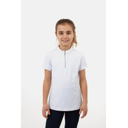 Horze Mina Young Rider trainingsshirt Wit / turquoiseblauw