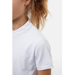 T-shirt d’entraînement Horze Mina Young Rider Blanc / bleu turquoise