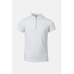 Horze Mina Young Rider trainingsshirt Wit / turquoiseblauw