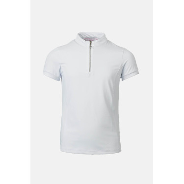 Horze Mina Young Rider trainingsshirt Wit / turquoiseblauw