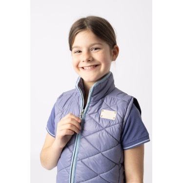 Mouwloos rijvest Horze Selina kind Fluwelen ochtend Blauw