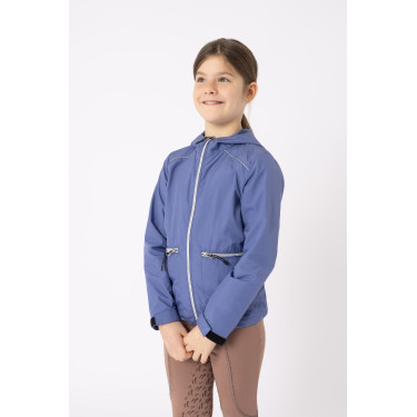 Kinderwedstrijdjasje Horze Yona gevoerd Fluwelen ochtend Blauw