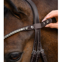 Frontriem Shine X-Line Waldhausen bruin Zilver