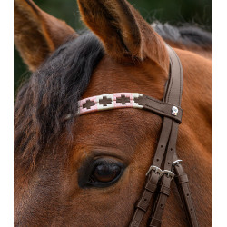 Waldhausen X-Line Polo frontriem bruin Roze / beige