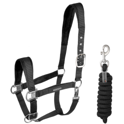 Halter en leadrope Waldhausen Velvet Zwart Halter en leadrope Waldhausen Velvet Zwart