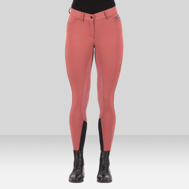 Pantalon d'équitation Euro-Star Arista Fashion Diamond FullGrip Rouan rouge