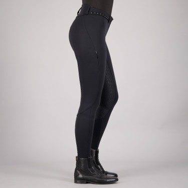 Pantalon d'équitation Euro-star Equitation Queen Diamond FullGrip été Noir