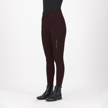 Legging d'équitation Euro-Star Impress FullGrip Rose noire Bordeaux