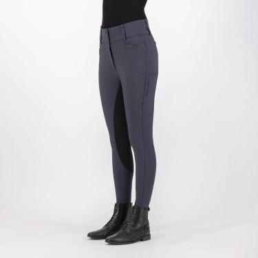 Rijbroek Euro-Star Arielle Highwaist Grip Connect Full Grijze Magneet Grijs
