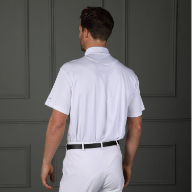Shires Aubrion herenblouse met strik, korte mouwen Wit