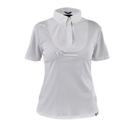 Chemise à lavallière manches courtes jeune cavalier Shires Aubrion Blanc