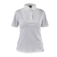 Short-sleeve lavallière blouse young rider Shires Aubrion Wit