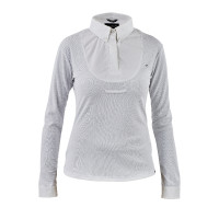 Shires Aubrion jonge ruiter blouse met lavallière en lange mouwen Wit