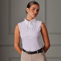 Chemise à lavallière sans manches Shires Aubrion Blanc