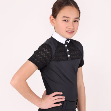 Chemise de concours Optima Vx jeune cavalier Shires Aubrion Noir Chemise de concours Optima Vx jeune cavalier Shires Aubrion Noir