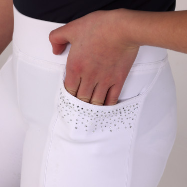Legging d'équitation Optima Gx jeune cavalier Shires Aubrion Blanc Legging d'équitation Optima Gx jeune cavalier Shires Aubrion Blanc