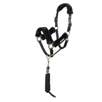 Shires Arma halster en longe van imitatiebont Zwart
