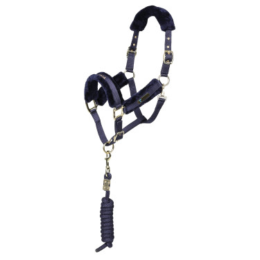 Licol et longe logo Shires Arma Marine Bleu marine Licol et longe logo Shires Arma Marine Bleu marine
