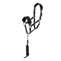 Shires Arma halster en fleece halstertouw Zwart