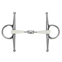 Shires EquiKind Softie dubbelgebroken watertrens met knevels Staal Grijs