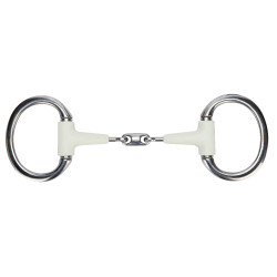 Mors à olives anneau plat double brisure EquiKind Softie Shires Acier Argent