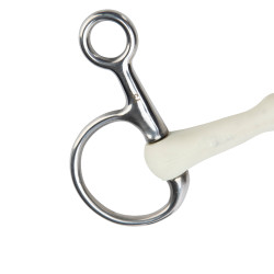 Baucherbit gebogen mondstuk EquiKind Softie Shires Staal Grijs