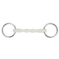 Mors anneaux libres canon courbe EquiKind Softie Shires Acier Argent