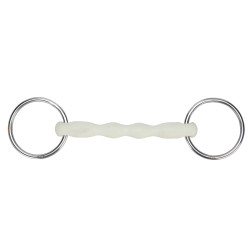 Shires EquiKind Softie bustrens met gebogen mondstuk Staal Grijs