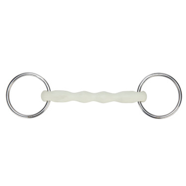 Shires EquiKind Softie bustrens met gebogen mondstuk Staal Grijs