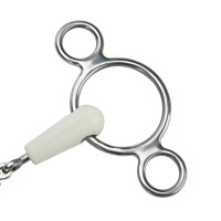 Mors gag deux anneaux double brisure EquiKind Softie Shires Acier Argent