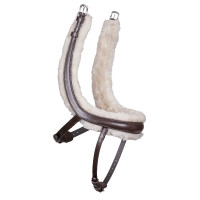 Franse gebogen neusriem met fleece Shires Velociti Rapida Bruin