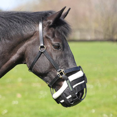 Afneembare weidegraasmasker AirFlow Deluxe zwart Shires FreeGraze Zwart