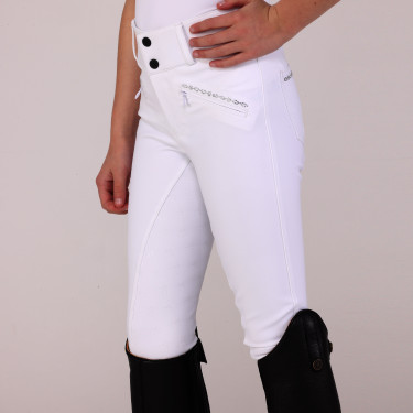 Pantalon d'équitation Optima LX jeune cavalier Shires Aubrion Blanc Pantalon d'équitation Optima LX jeune cavalier Shires Aubrion Blanc