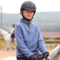 Polaire demi-zip Core jeune cavalier Shires Aubrion Bleu
