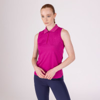 Mouwloze technische polo React Shires Aubrion Fuchsia Roze