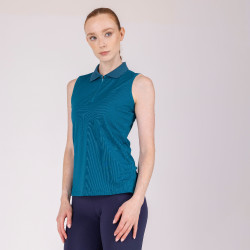 Polo technique sans manches React Shires Aubrion Martin-pêcheur Bleu