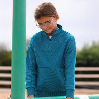 Pull quart de zip React jeune cavalier Shires Aubrion Martin-pêcheur Bleu Pull quart de zip React jeune cavalier Shires Aubrion Martin-pêcheur Bleu