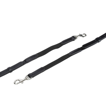 Rênes fixes cuir et élastique Shires Velociti Gara Noir