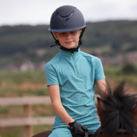 Sous-couche manches courtes React jeune cavalier Shires Aubrion Brume Bleu