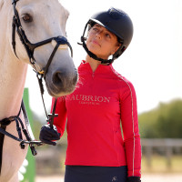 Sous-couche manches longues Equestrian jeune cavalier Shires Aubrion Mûre Bordeaux