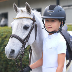 Polo de compétition manches courtes Euro-Star Isabeau enfant Blanc