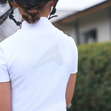 Polo de compétition manches courtes Euro-Star Isabeau enfant Blanc