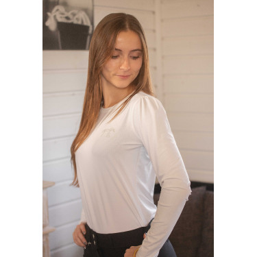 T-shirt Pénélope Techty Cha femme Écru Blanc