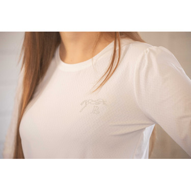 T-shirt Pénélope Techty Cha femme Écru Blanc