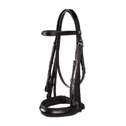 Leren dressuurhoofdstel Dressage Equestro Donkerbruin Leren dressuurhoofdstel Dressage Equestro Donkerbruin