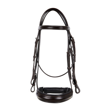 Leren dressuurhoofdstel Dressage Equestro Donkerbruin Leren dressuurhoofdstel Dressage Equestro Donkerbruin