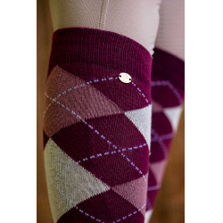 Chaussettes Equithème Argyle femme Prune / lilas Bordeaux