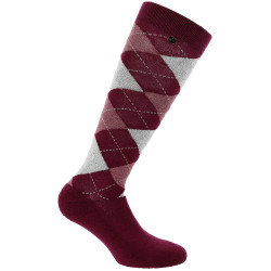 Chaussettes Equithème Argyle femme Prune / lilas Bordeaux