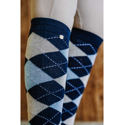 Chaussettes Equithème Argyle femme Marine / ciel / gris Beige